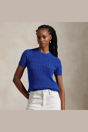 Ralph Lauren Pull torsadé à manches courtes en coton