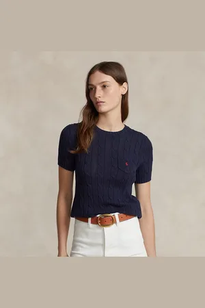 Ralph Lauren Pull torsadé à manches courtes en coton