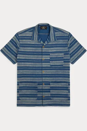 Ralph Lauren Chemise safari en jersey rayé indigo