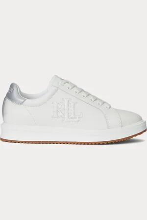 Ralph Lauren Baskets Ainsley cuir bordure métallisée
