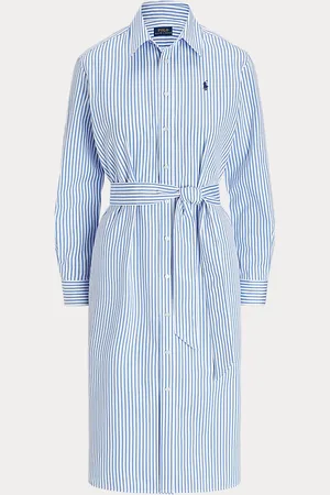 Ralph Lauren Robe-chemise ceinturée en coton rayé