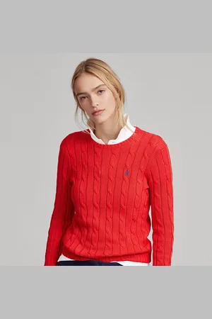Ralph Lauren Pull torsadé à col rond en coton