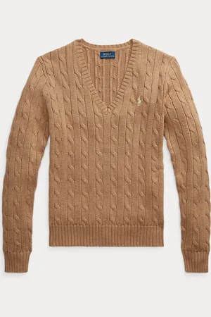 Ralph Lauren Pull col en V torsadé en coton