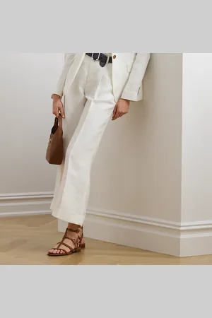 Ralph Lauren Pantalon large pinces sergé lin mélangé
