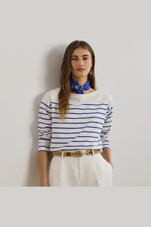 Ralph Lauren Haut rayé encolure bateau jersey coton