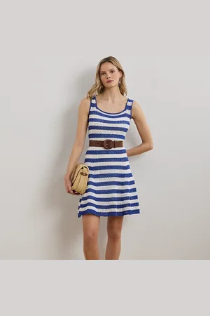 Ralph Lauren Robe-pull rayée en maille pointelle