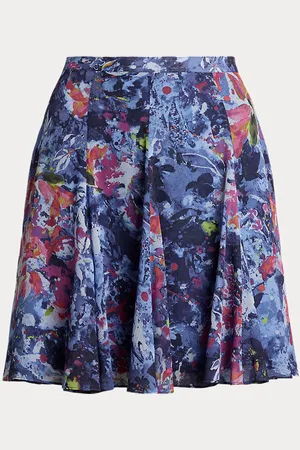 Ralph Lauren Mini-jupe en georgette froissée à motif