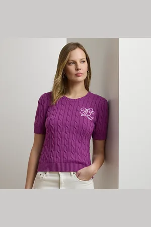 Ralph Lauren Pull torsadé à manches courtes en coton