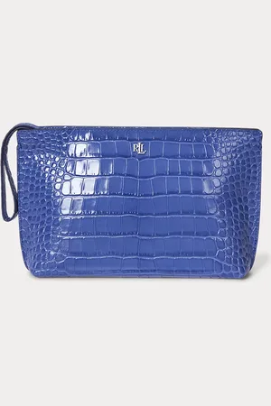 Ralph Lauren Grande pochette en cuir façon crocodile