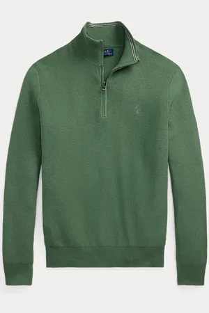 Ralph Lauren Pull demi-zippé en coton piqué