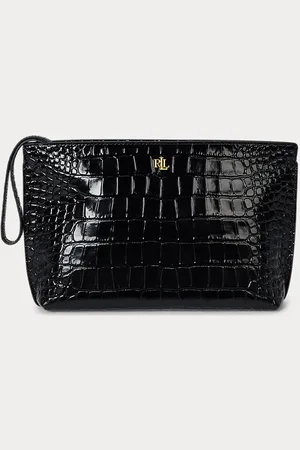 Ralph Lauren Grande pochette en cuir façon crocodile
