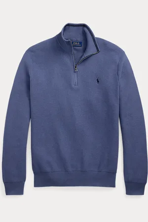 Ralph Lauren Pull demi-zippé en coton piqué