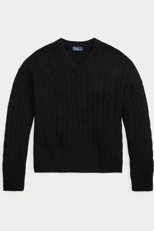 Ralph Lauren Pull col en V torsadé en cachemire