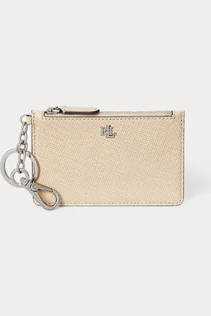 Ralph Lauren Porte-cartes zippé en cuir texturé