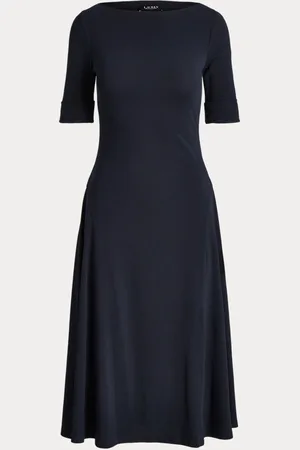 Ralph Lauren Robe mi-longue en coton stretch côtelé