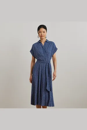 Ralph Lauren Robe ceinturée à motif géométrique crêpe