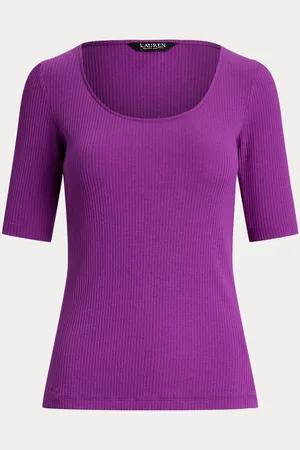 Ralph Lauren T-shirt côtelé en coton mélangé