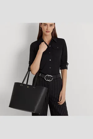 Ralph Lauren Grand cabas Karly cuir hachure croisée