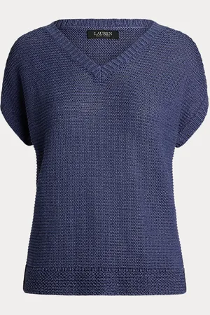Ralph Lauren Pull col V à manches courtes en lin