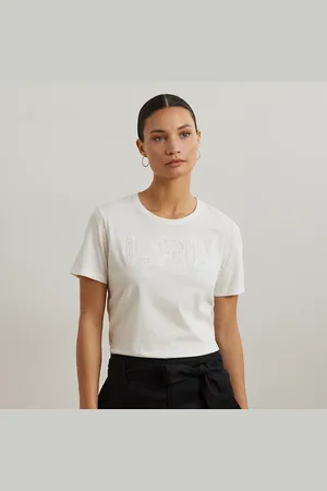 Ralph Lauren T-shirt jersey de coton avec logo perlé
