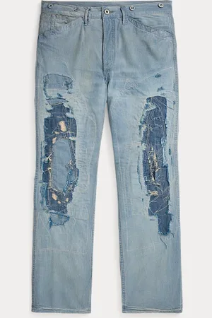 Ralph Lauren Pantalon vintage 5 poches rapiécé indigo