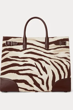 Ralph Lauren Grand cabas Devyn en toile à motif zèbre