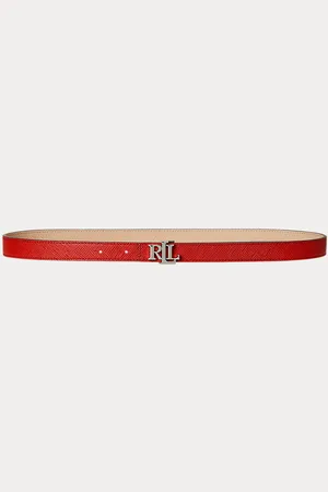 Ralph Lauren Ceinture fine réversible hachure croisée