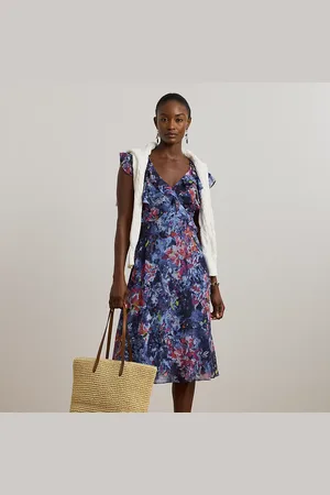 Ralph Lauren Robe mi-longue volantée en georgette