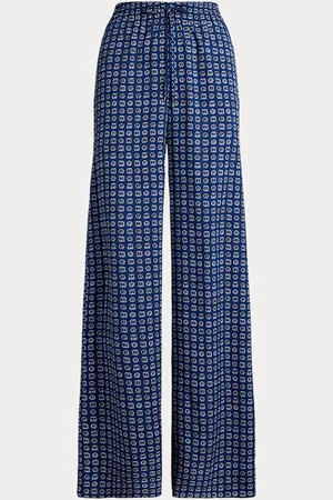 Ralph Lauren Pantalon large à motif géométrique crêpe
