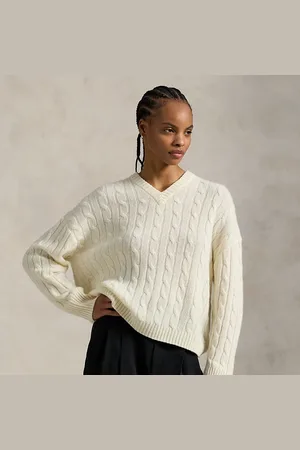 Ralph Lauren Pull col en V torsadé en cachemire