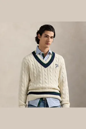 Ralph Lauren Pull de cricket brodé en coton mélangé