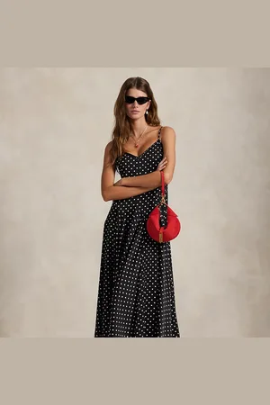 Ralph Lauren Robe en satin à pois