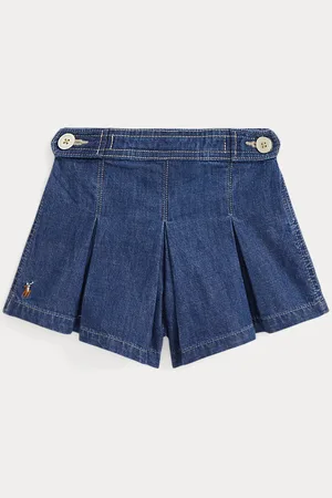Ralph Lauren Short à pinces en denim indigo