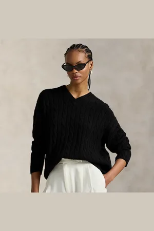 Ralph Lauren Pull col en V torsadé en cachemire