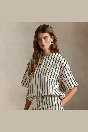 Ralph Lauren Chemise rayée à manches courtes en soie