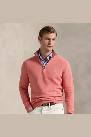 Ralph Lauren Pull demi-zippé en coton piqué