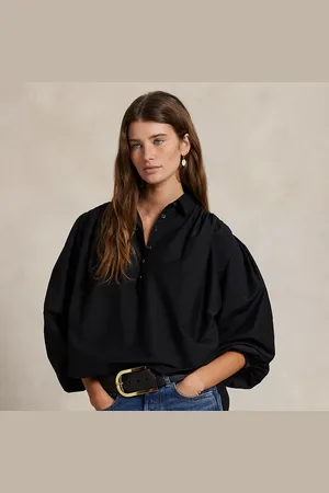 Ralph Lauren Chemise plissée en coton et soie