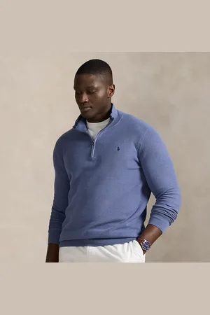 Ralph Lauren Grandes Tailles - Pull demi-zippé en coton piqué