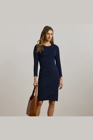 Ralph Lauren Robe jersey ponte manches trois-quarts