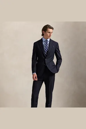 Ralph Lauren Costume Polo ajusté en laine milleraies