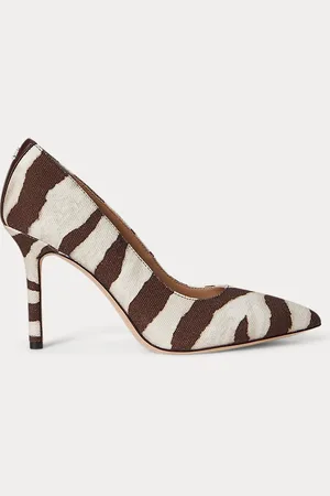 Ralph Lauren Escarpins Lindella II en toile zébrée