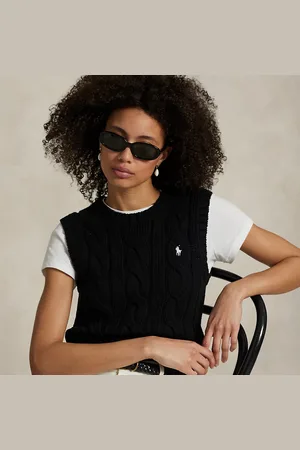 Ralph Lauren Gilet torsadé Cropped Fit en coton