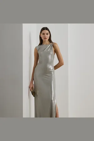 Ralph Lauren Robe sans manches métallisée à boucle