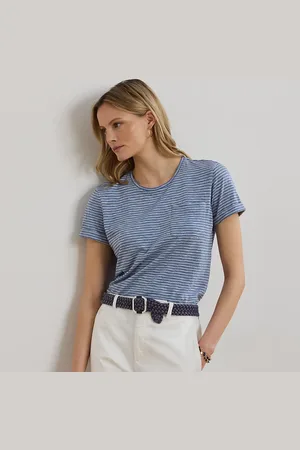 Ralph Lauren T-shirt à poche en coton flammé rayé