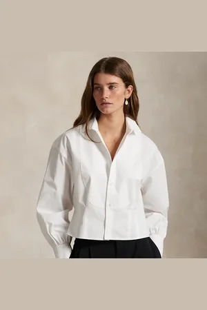 Ralph Lauren Chemise de smoking courte popeline coton