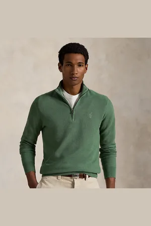 Ralph Lauren Pull demi-zippé en coton piqué
