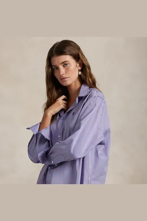Ralph Lauren Chemise Boxy Fit courte en coton rayé
