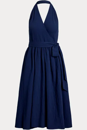 Ralph Lauren Robe portefeuille dos nu en coton