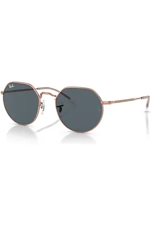 Ray-Ban Jack Rose Gold Lunettes De Soleil Monture Verres Bleu 53-20