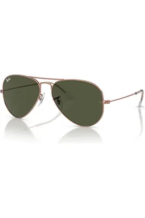 Ray-Ban Aviator Rose Gold Lunettes De Soleil Monture Verres Vert 55-14
